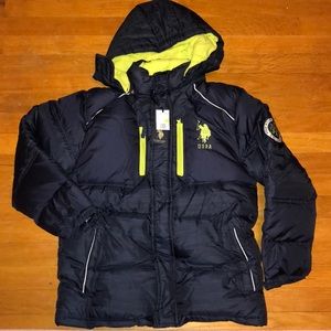 BNWT U.S POLO ASSN. Boys Navy/Green Jacket